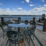 patio with views of St Clair River and Canada