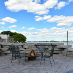 firepit with views of Canada
